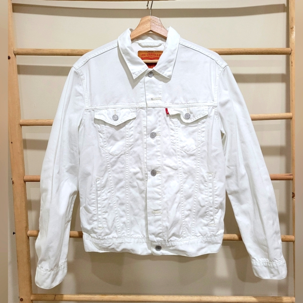 Levi's Denim white Button Front Long Sleeve Jacket Medium Sz